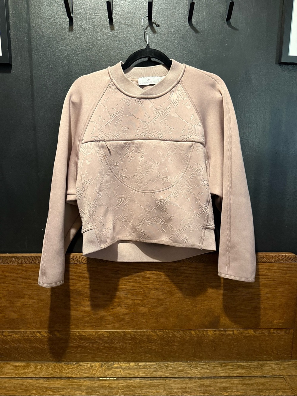 Stella McCartney Blush/taupe tonal Embossed Crewneck Sweatshirt